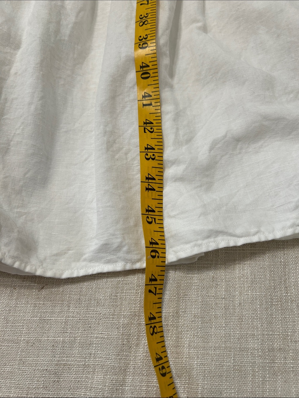 Zara Dress Linen Maxi Medium White Button-Front Tiered Cottagecore Puff Sleeve - Picture 12 of 14